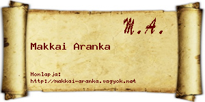 Makkai Aranka névjegykártya